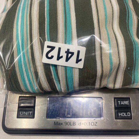 Catherines Button-Front Tunic Top Womens 2X 22/24W Striped Roll Tab Sleeves Ligh - Picture 8 of 8